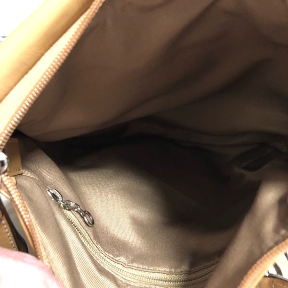 Coach Two-Tone Tan Leather Crossbody Bag - Picture 5 of 14